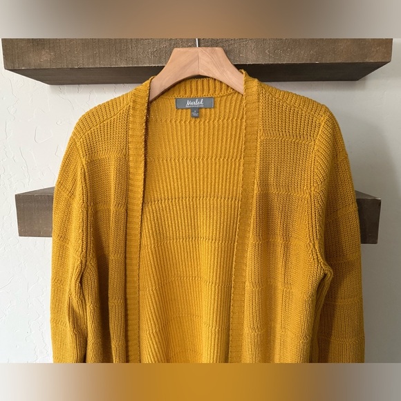 Marled|Golden mustard tone open knit cardigan in size medium•••Boho fall vibes - Picture 4 of 11
